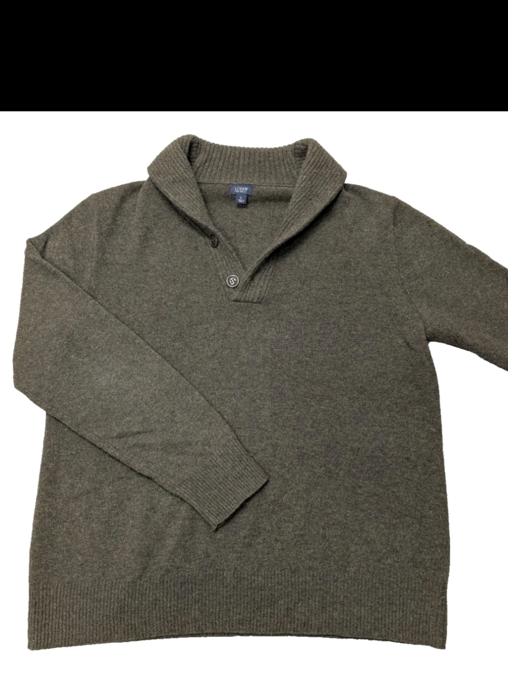 J. Crew 100% Lambswool Shawl Collar Sweater โ Size Large - Picture 2 of 8